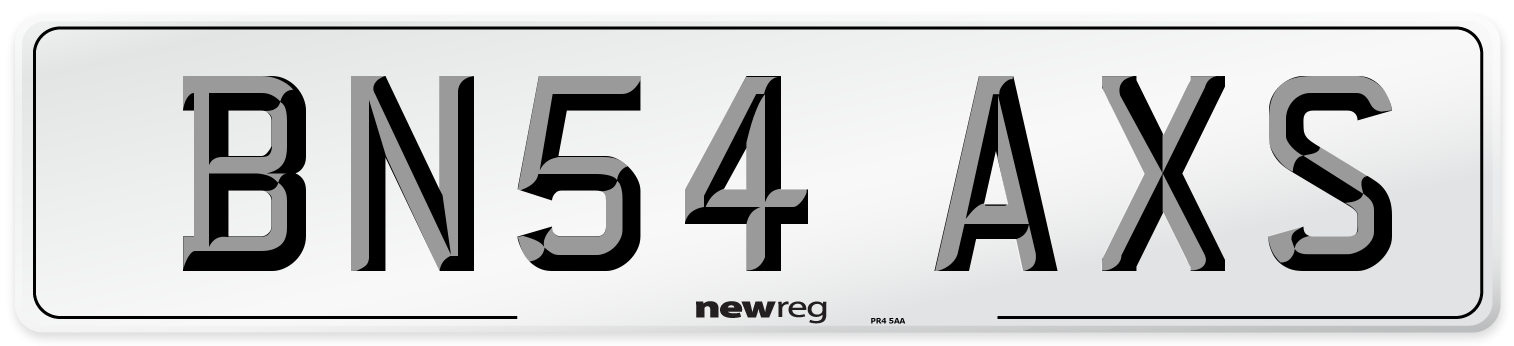 BN54 AXS Number Plate from New Reg